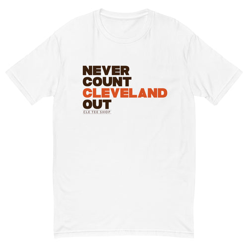 Never Count Cleveland Out – Football Tee